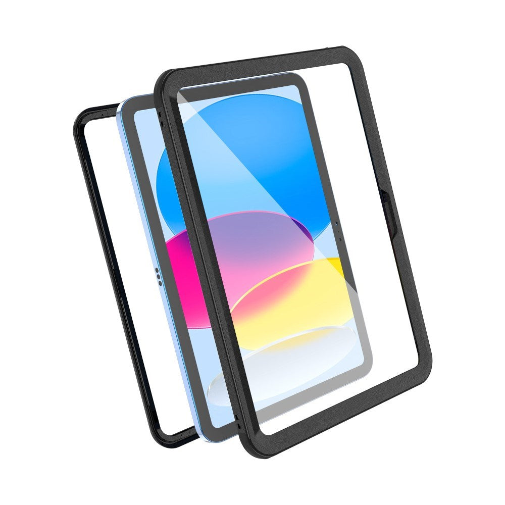 iPad 11" (2025) / iPad 10.9" (2024/2022) Vandtæt Bagside Cover m. skærmbeskyttelse - Gennemsigtig / Sort