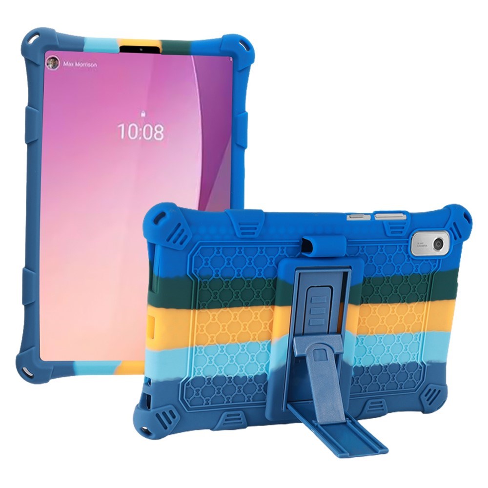 Lenovo Tab M9 Silikone Tablet Cover m. Ståfunktion - Blå / Grøn / Gul