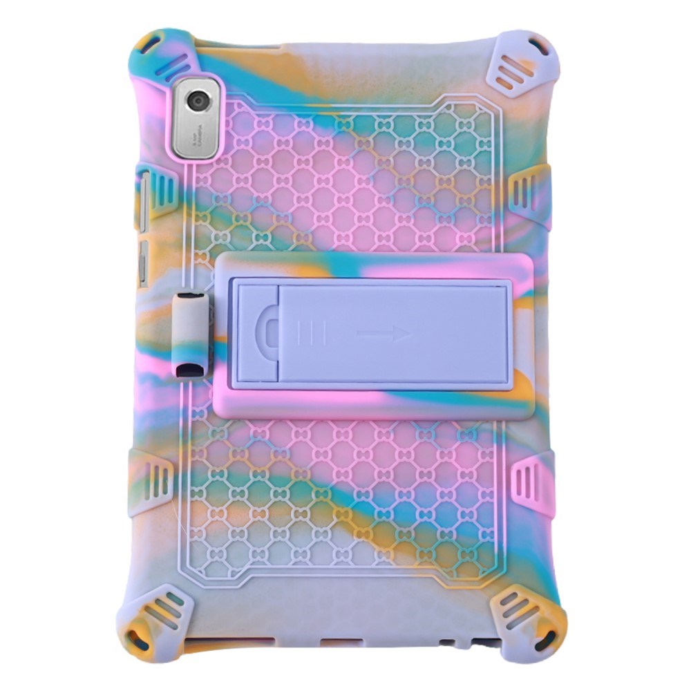 Lenovo Tab M9 Silikone Tablet Cover m. Ståfunktion - Lilla / Lyserød