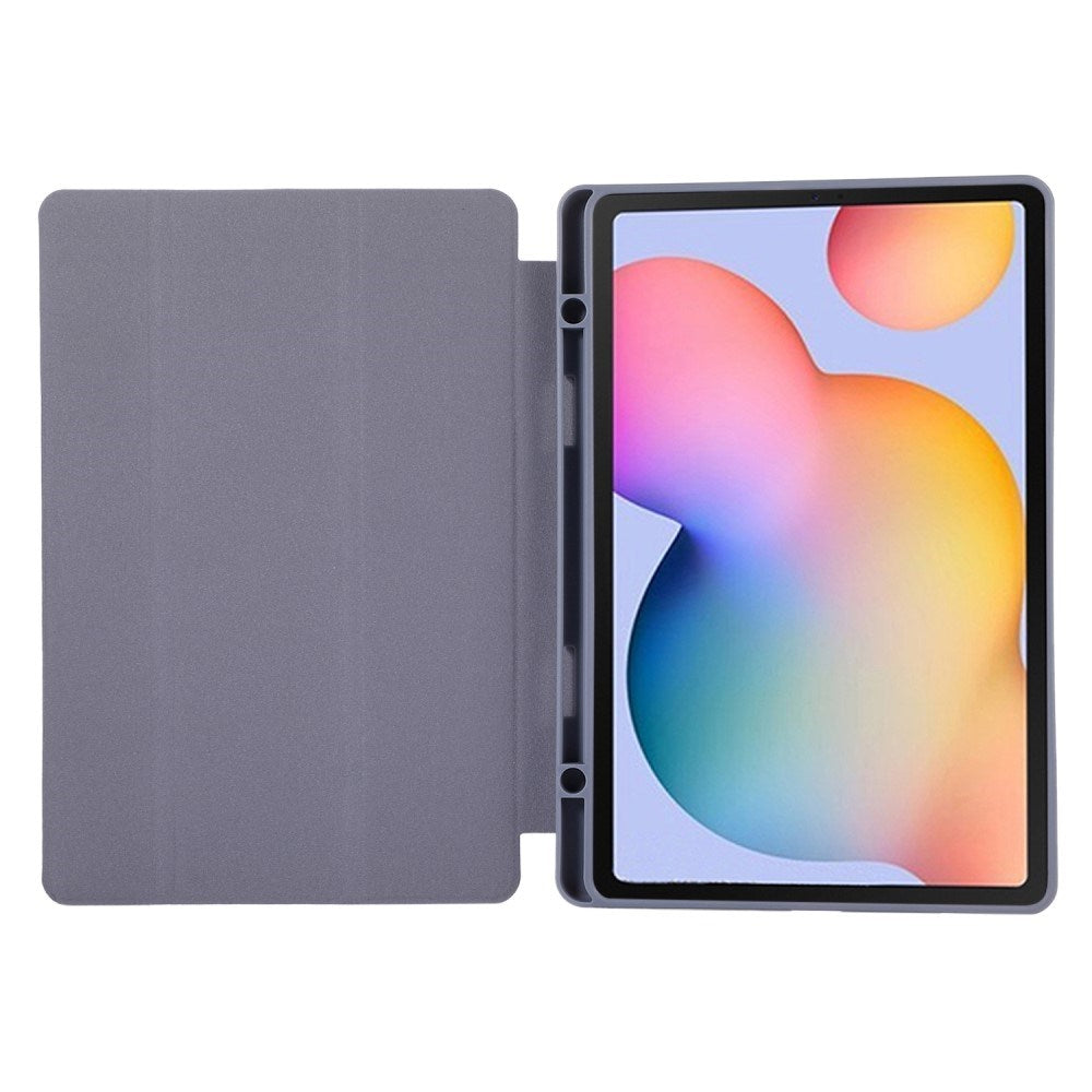 Samsung Galaxy Tab S6 Lite (2020-2024) Magnetisk Tri-Fold Læder Tablet Cover m. Pencil Holder - Sort