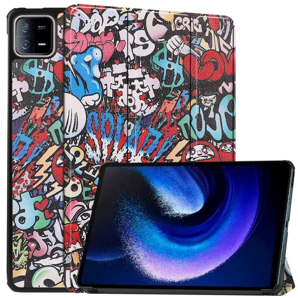 Xiaomi Pad 6 Læder Flip Cover m. Stand - Graffiti