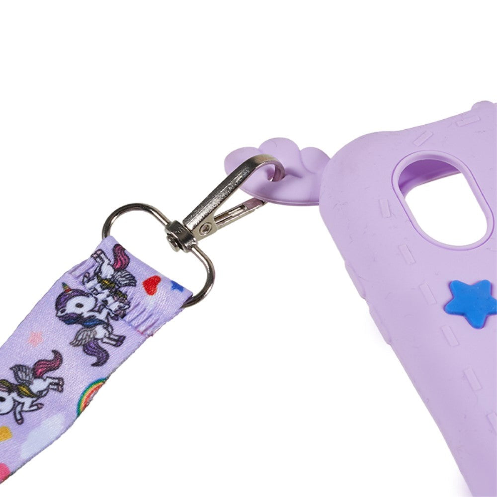 iPad 11" (2025) / iPad 10.9" (2024/2022) Silikone Tablet Cover m. Stander, Print & Strop - Enhjørning