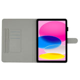 iPad 10.9" (2022) Læder Tablet Cover m. Farvede Prikker - Hvid / Sort