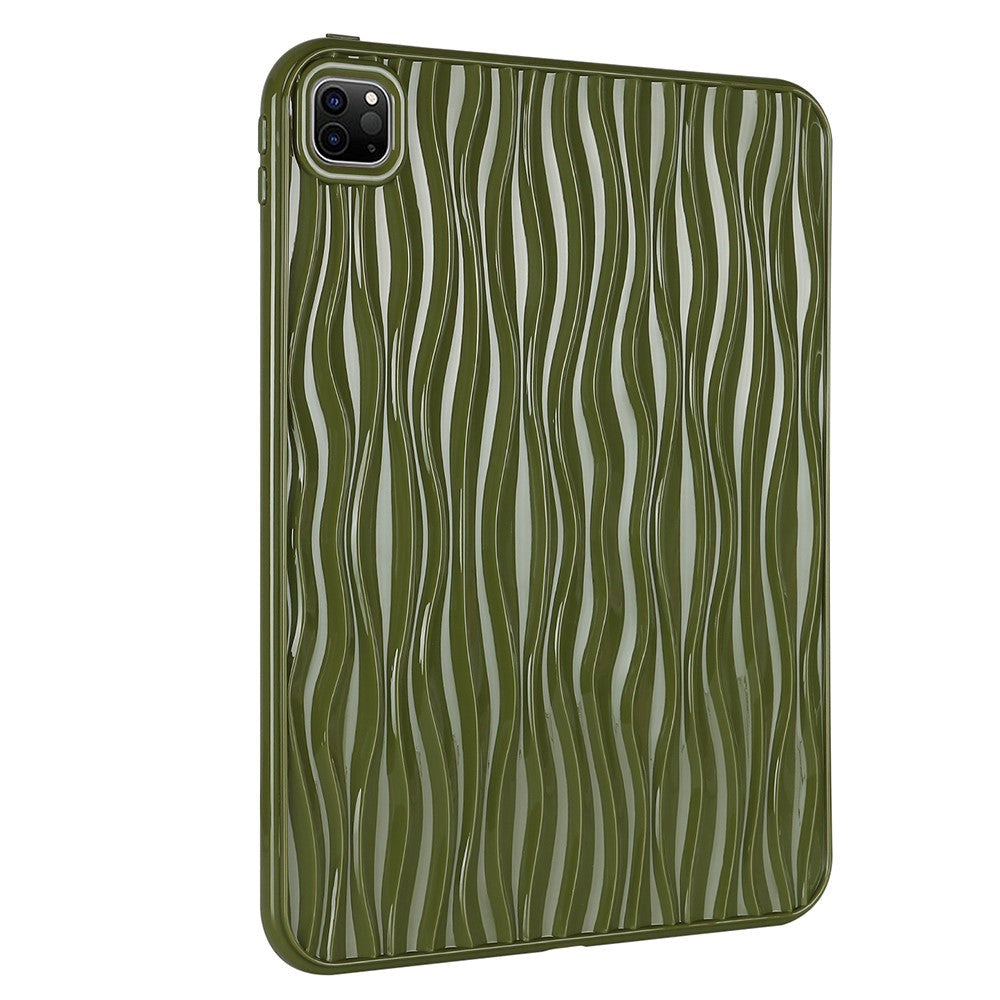 iPad Pro 11" (2022 / 2021 / 2020 / 2018) Plastik Bagside Cover - Bølget Design - Grøn