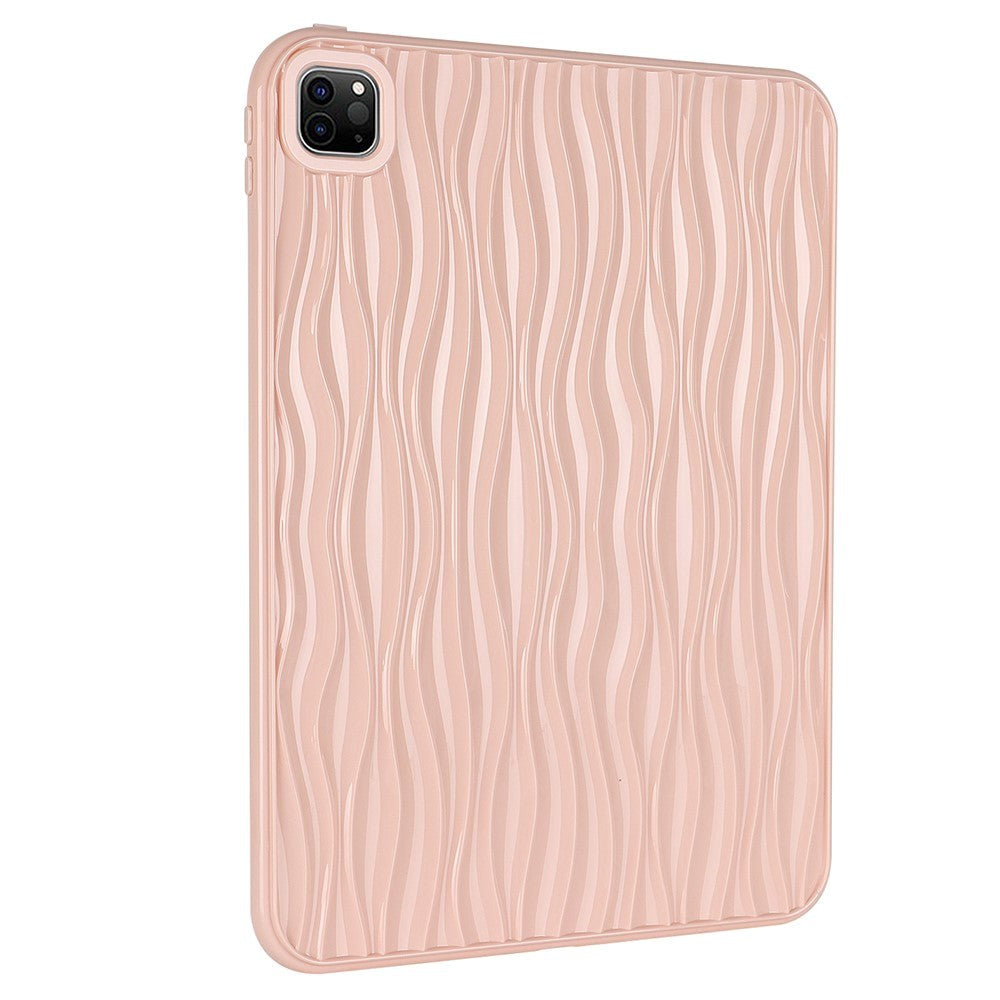 iPad Pro 11" (2022 / 2021 / 2020 / 2018) Plastik Bagside Cover - Bølget Design - Lyserød