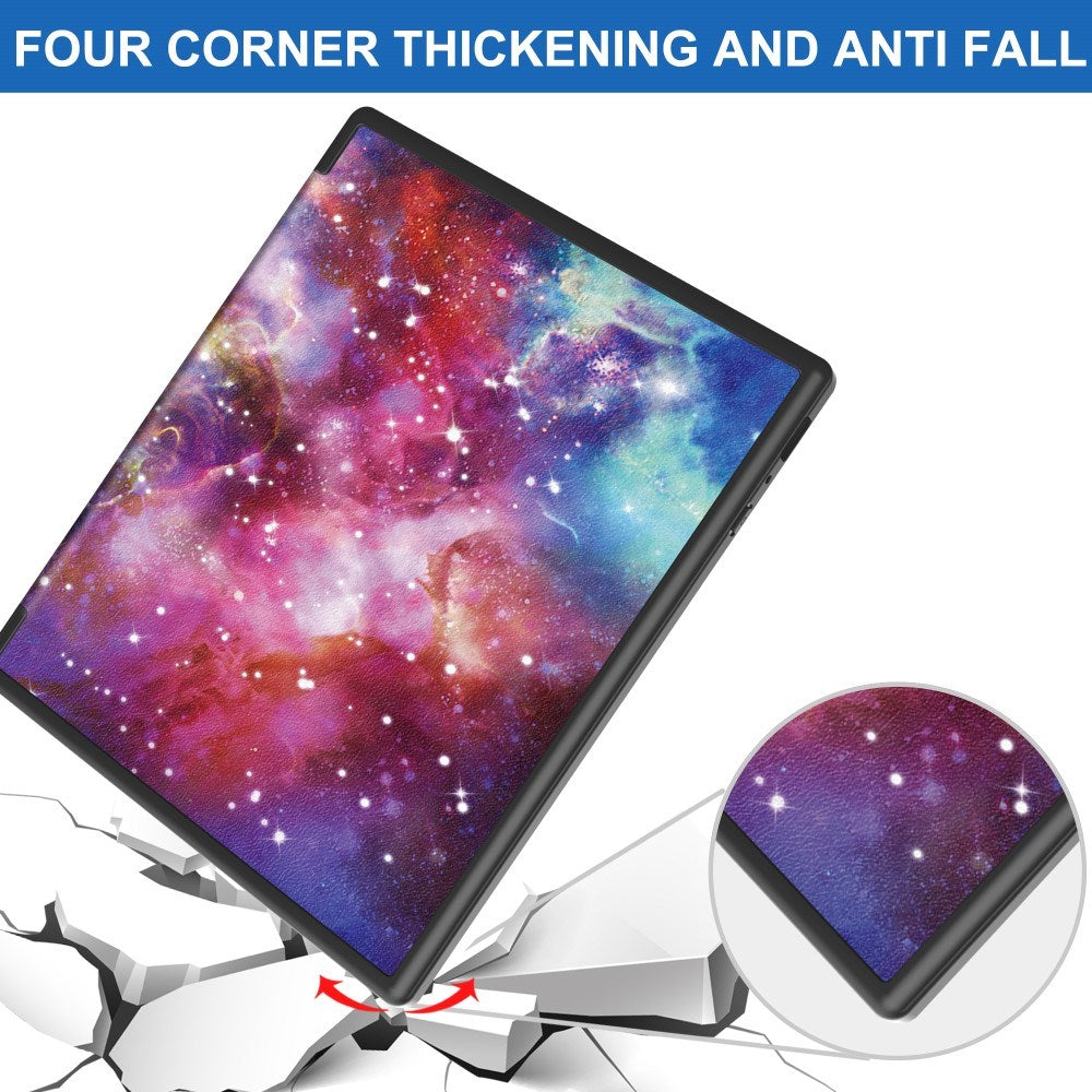 EIDERWOOD Kobo Elipsa 2E Origami Læder Tablet Cover m. Pen Holder - Galakse