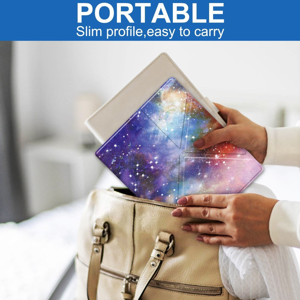 EIDERWOOD Kobo Elipsa 2E Origami Læder Tablet Cover m. Pen Holder - Galakse