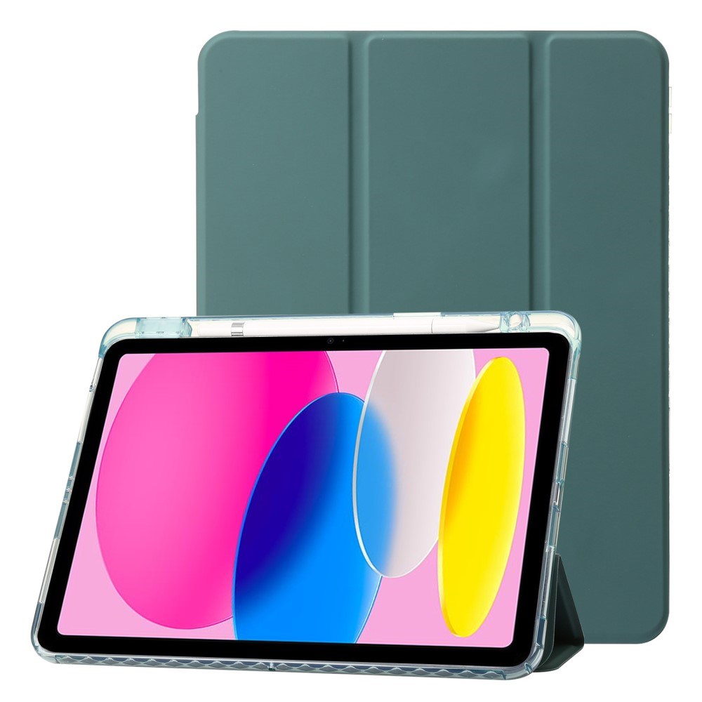 EIDERWOOD iPad 11" (2025) / iPad 10.9" (2024/2022) Tri-Fold Kunst Læder Tablet Cover m. Apple Pencil Holder - Grøn