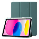 EIDERWOOD iPad 10.9" (2022) Tri-Fold Kunst Læder Tablet Cover m. Apple Pencil Holder - Grøn