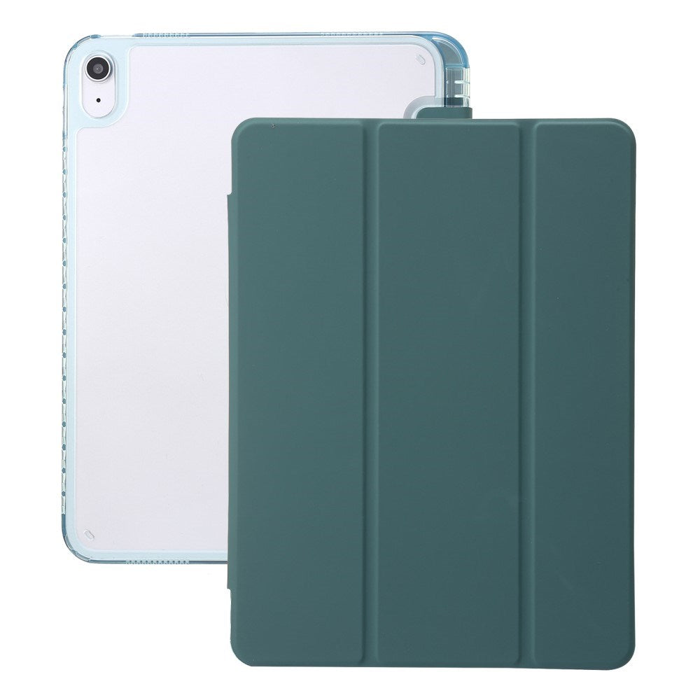 EIDERWOOD iPad 10.9" (2022) Tri-Fold Kunst Læder Tablet Cover m. Apple Pencil Holder - Grøn