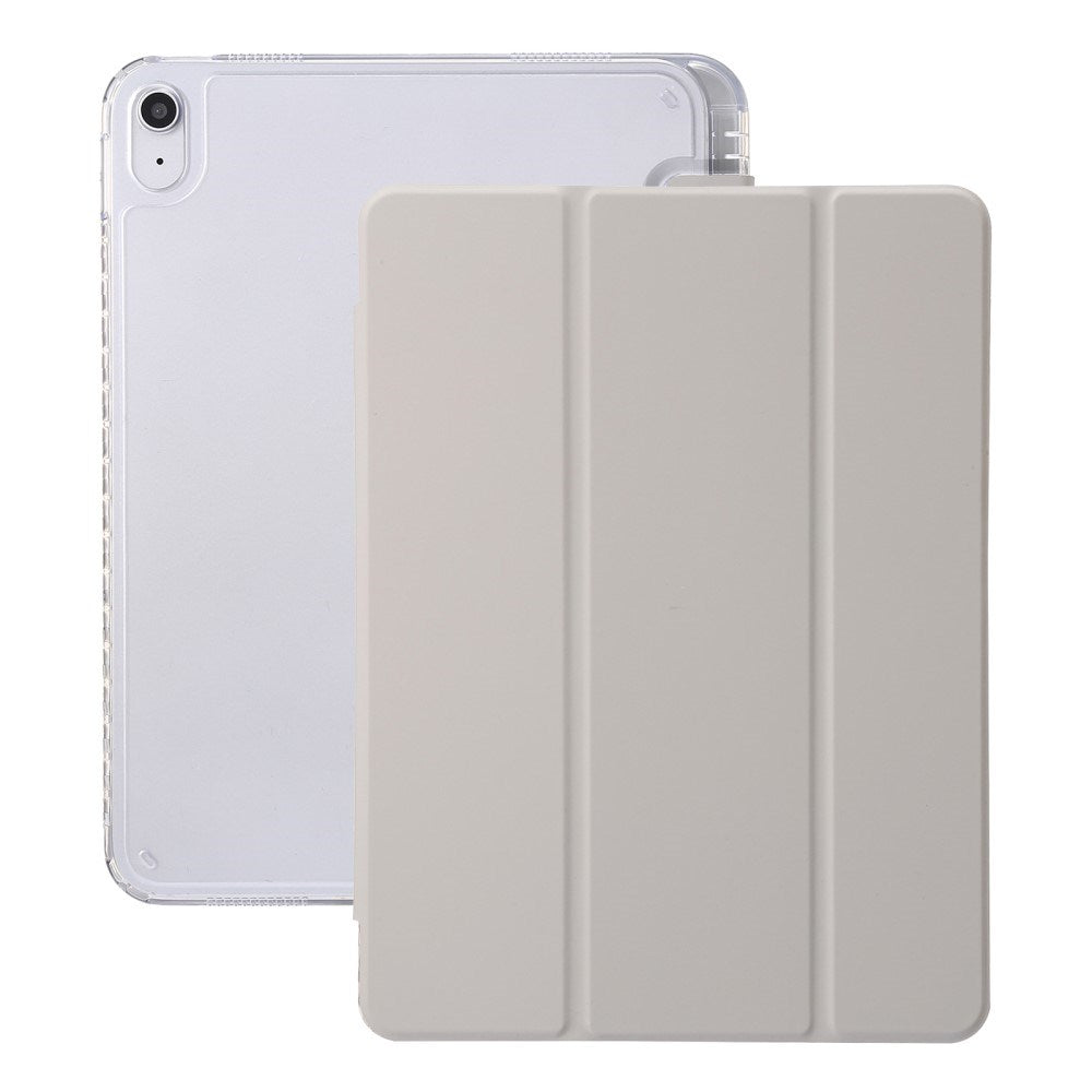 EIDERWOOD iPad 10.9" (2022) Tri-Fold Kunst Læder Tablet Cover m. Apple Pencil Holder - Creme