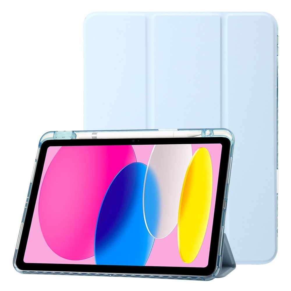 EIDERWOOD iPad 11" (2025) / iPad 10.9" (2024/2022) Tri-Fold Kunst Læder Tablet Cover m. Apple Pencil Holder - Lyseblå