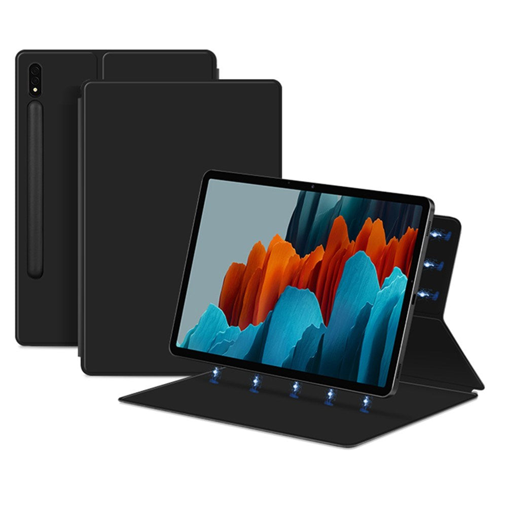 Samsung Galaxy Tab S8 / S7 - EIDERWOOD Kunstlæder Flip Cover m. Pen Holder - Sort