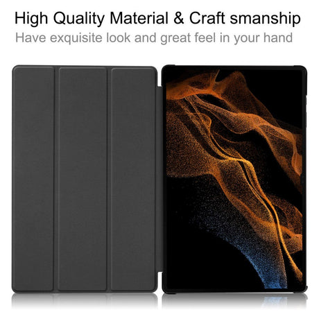 Samsung Galaxy Tab S9 Ultra Tri-Fold Læder Tablet Cover m. Standerfunktion - Grøn