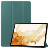 Samsung Galaxy Tab S9+ (Plus) Tri-Fold Læder Tablet Cover m. Pencil Holder - Mørkegrøn