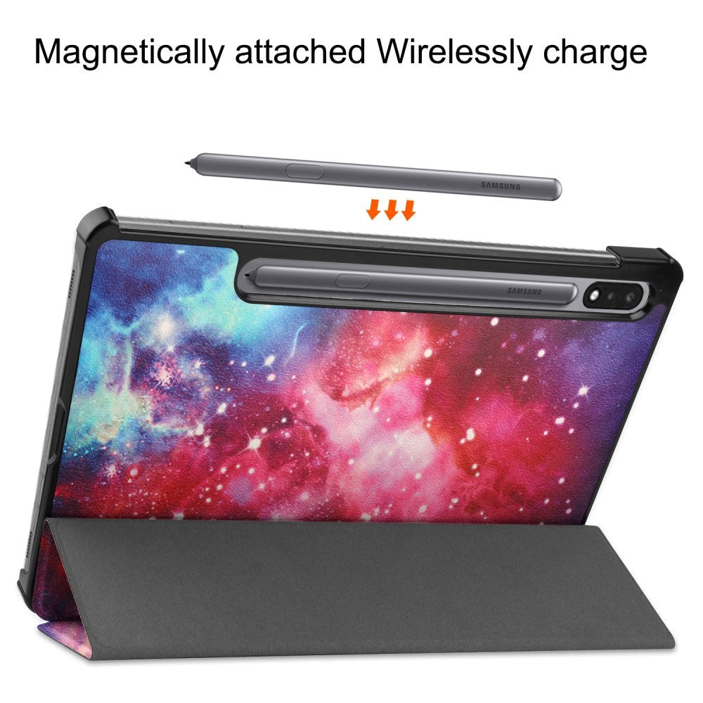 Samsung Galaxy Tab S9 Læder Flip Cover - Galakse