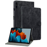 Samsung Galaxy Tab S9 Kunstlæder Cover m. Ståfunktion & Kortholder - Sort