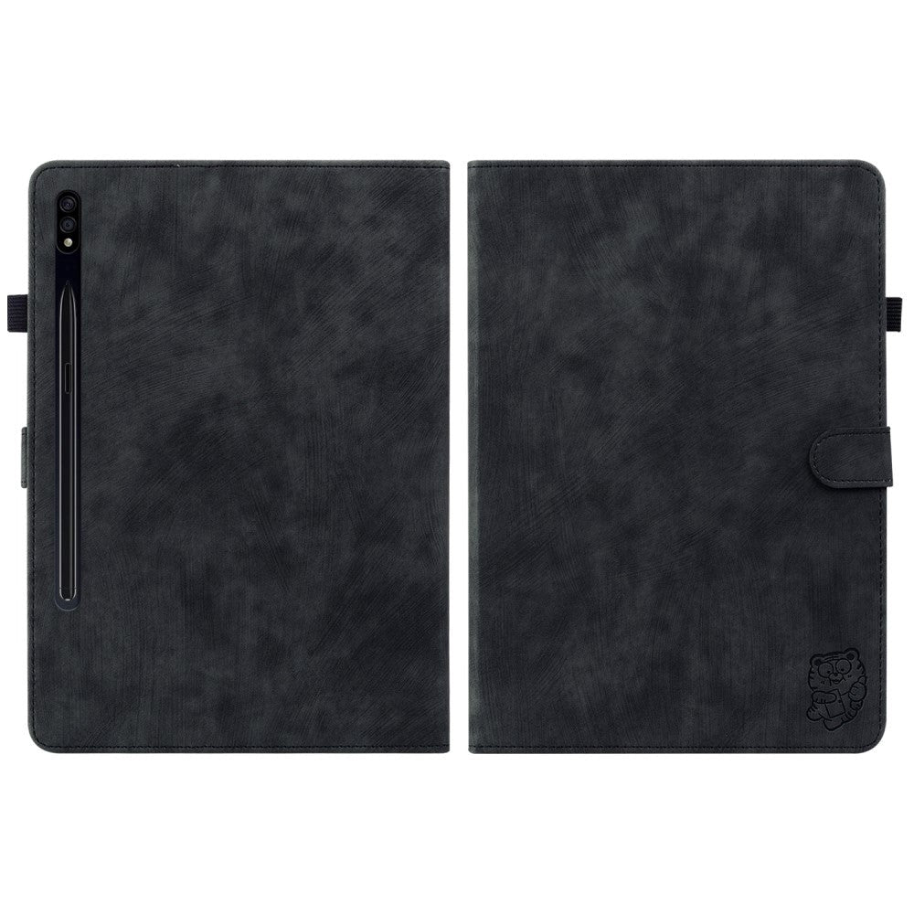 Samsung Galaxy Tab S9 Kunstlæder Cover m. Ståfunktion & Kortholder - Sort