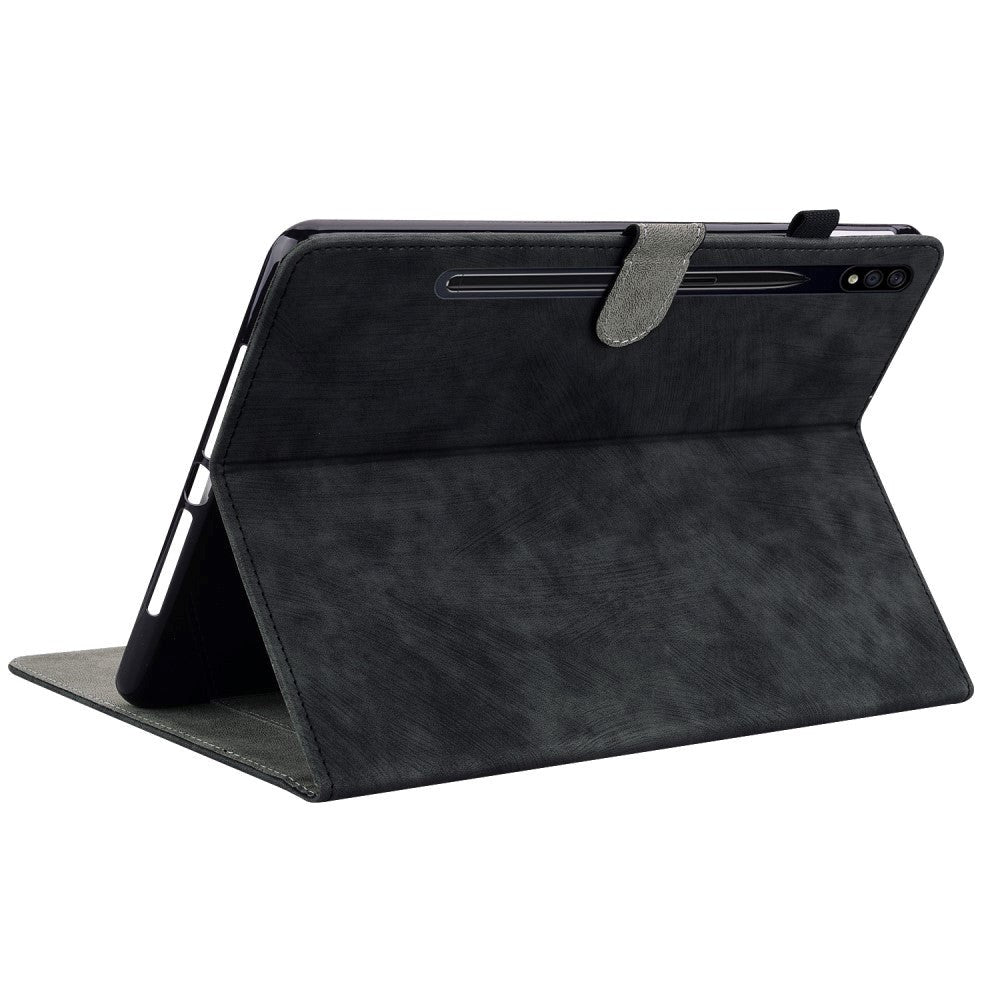 Samsung Galaxy Tab S9 Kunstlæder Cover m. Ståfunktion & Kortholder - Sort