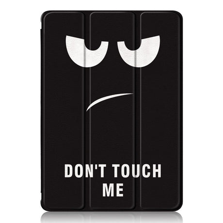 Samsung Tab S9 Tri-Fold Kunstlæder Tablet Cover m. Pen Holder - Gennemsigtig / "Don't Touch Me"