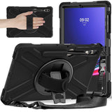 Samsung Galaxy Tab S9+ / S8+ / S7+ (Plus) / S7 FE Håndværker Tablet Cover m. Håndholder, Kickstand, Pencil Holder & Skulderstrop - Sort