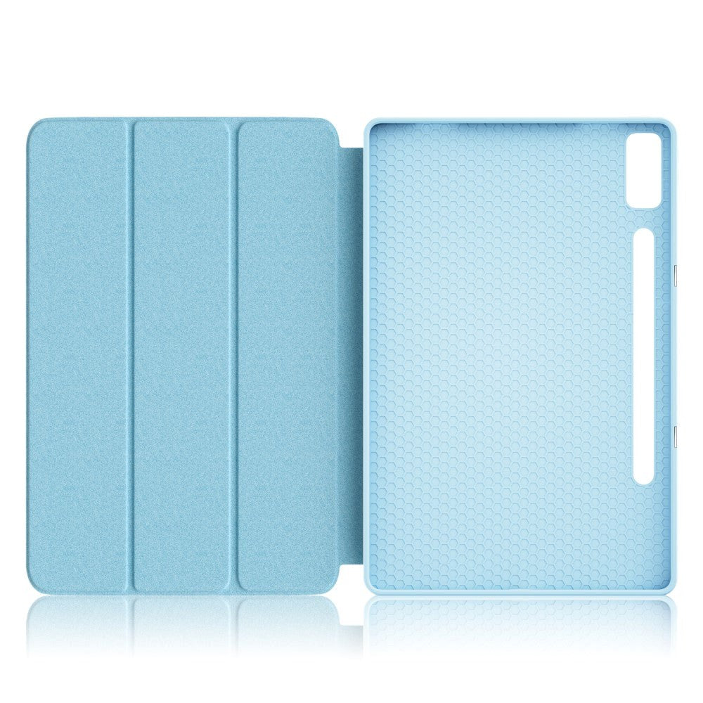 Lenovo Tab P12 Tri-Fold Kunstlæder Tablet Cover m. Pen Holder - Vand
