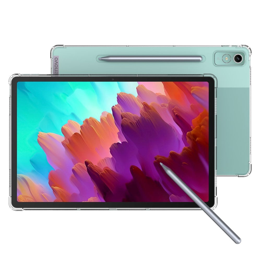 Lenovo Tab P12 Fleksibelt Plastik Tablet Cover m. Pencil Holder - Gennemsigtig