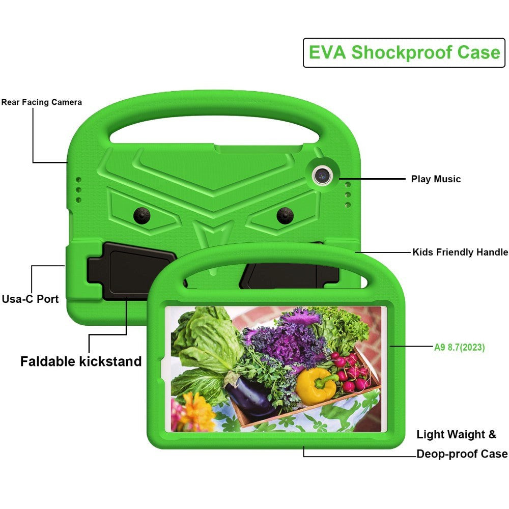 Samsung Galaxy Tab A9 Børne Tablet Cover m. Kickstand - Grøn