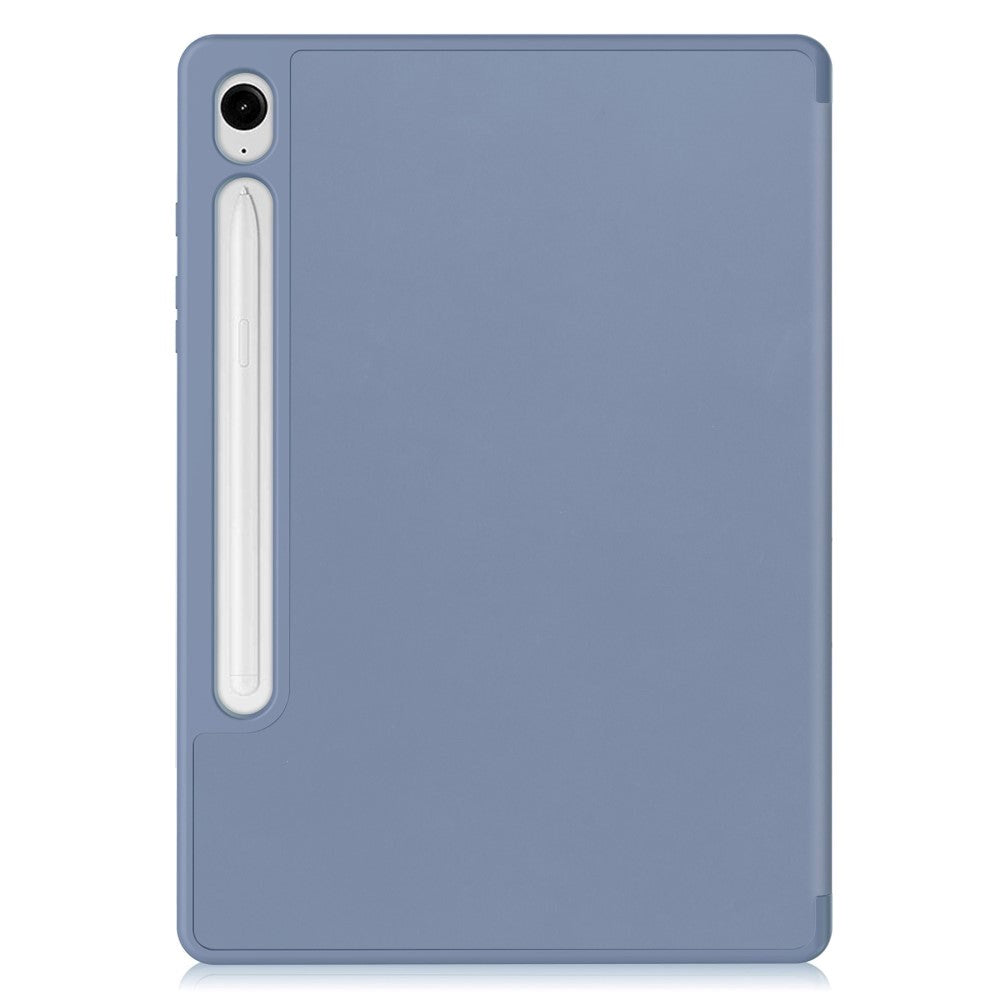 Samsung Galaxy Tab S10 FE / S9 FE Magnetisk Tri-Fold Læder Tablet Cover m. Pencil Holder - Lilla