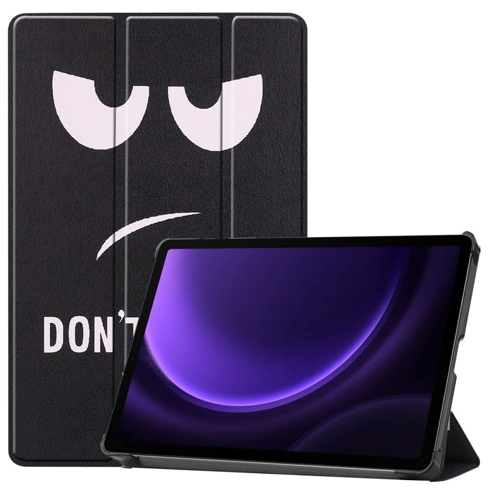 Samsung Galaxy Tab S10 FE / S9 FE Tri-Fold Kunstlæder Tablet Cover m. Pen Holder - "Don't Touch Me"