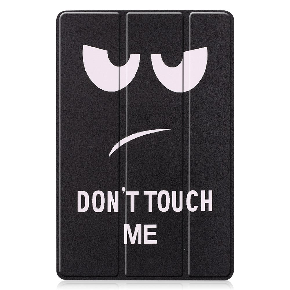Samsung Galaxy Tab S10 FE / S9 FE Tri-Fold Kunstlæder Tablet Cover m. Pen Holder - "Don't Touch Me"
