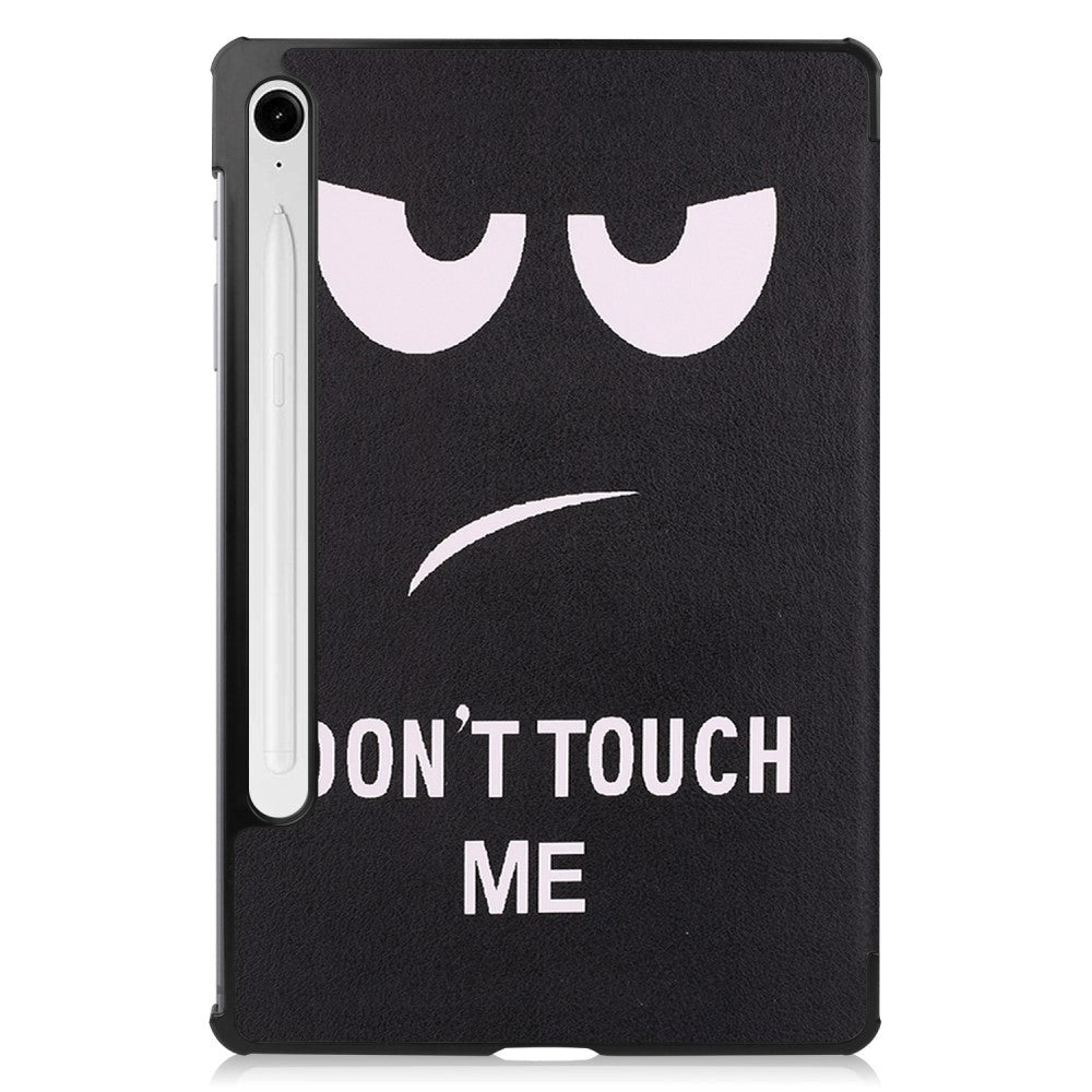 Samsung Galaxy Tab S10 FE / S9 FE Tri-Fold Kunstlæder Tablet Cover m. Pen Holder - "Don't Touch Me"