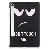 Samsung Galaxy Tab S9 FE Tri-Fold Kunstlæder Tablet Cover m. Pen Holder - "Don't Touch Me"