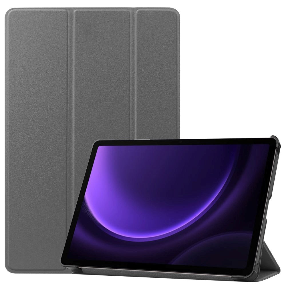 Samsung Galaxy Tab S9 FE Tri-Fold Læder Tablet Cover m. Standerfunktion - Grå