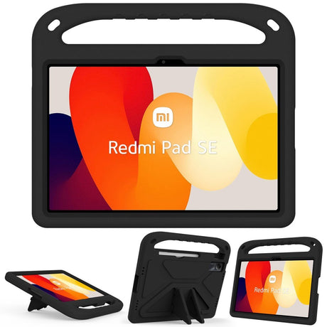 EIDERWOOD Xiaomi Redmi Pad SE Tablet Håndværker Cover m. Stå Funktion og Håndtag - Sort