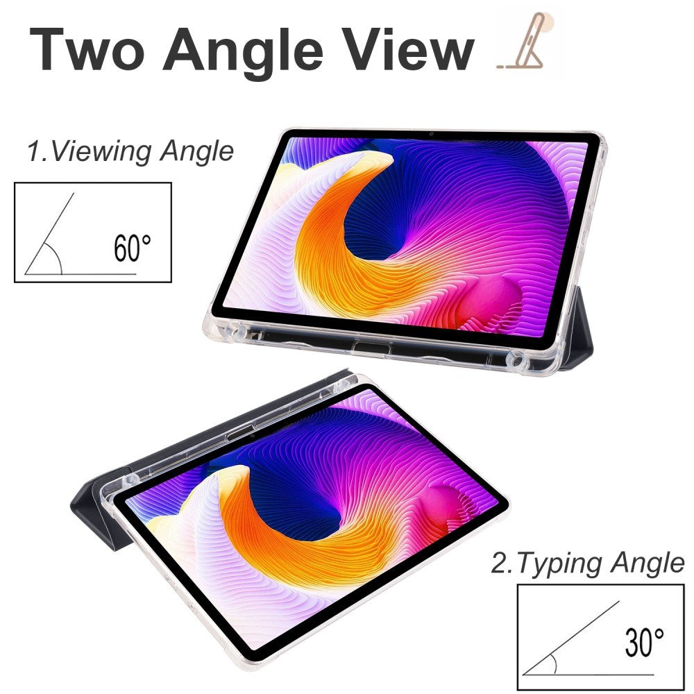 EIDERWOOD Xiaomi Redmi Pad SE Tri-fold Læder Tablet Cover m. Gennemsigtig Bagside - Grøn