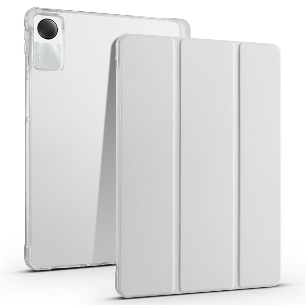 EIDERWOOD Xiaomi Redmi Pad SE Tri-fold Læder Tablet Cover m. Gennemsigtig Bagside - Grå