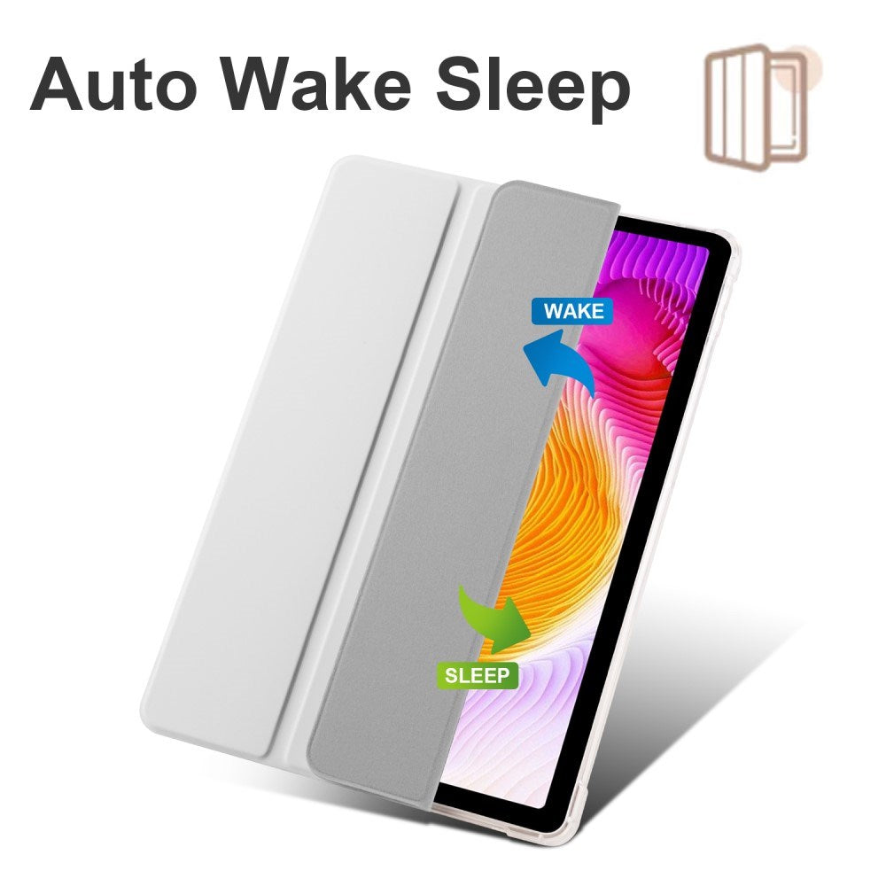 EIDERWOOD Xiaomi Redmi Pad SE Tri-fold Læder Tablet Cover m. Gennemsigtig Bagside - Grå