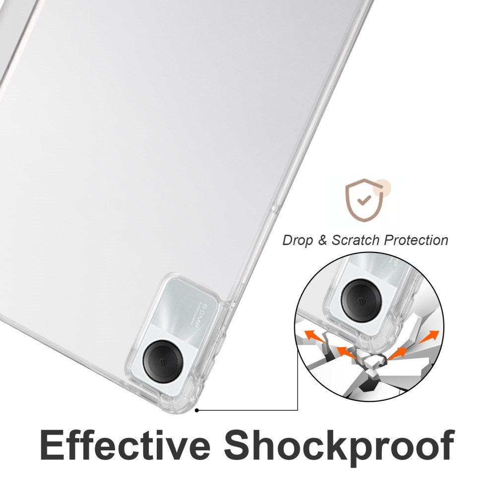 EIDERWOOD Xiaomi Redmi Pad SE Tri-fold Læder Tablet Cover m. Gennemsigtig Bagside - Grå