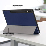 Samsung Galaxy Tab S9 FE+ (Plus) Tri-Fold Læder Tablet Cover m. Standerfunktion - Blå