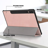 Samsung Galaxy Tab S9 FE+ (Plus) Tri-Fold Læder Tablet Cover m. Standerfunktion - Rose Gold