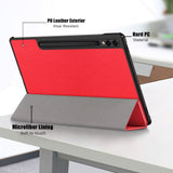 Samsung Galaxy Tab S9 FE+ (Plus) Tri-Fold Læder Tablet Cover m. Standerfunktion - Rød