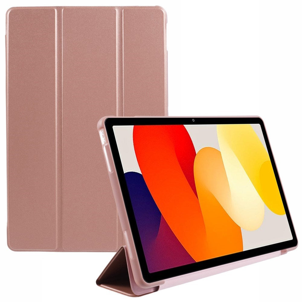 EIDERWOOD Xiaomi Redmi Pad SE Tri-Fold Kunstlæder Tablet Cover - Rose Gold