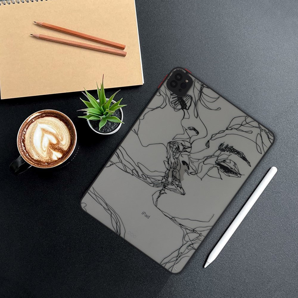 iPad Pro 11" (2022 / 2021 / 2020) Fleksibelt Plastik Bagside Cover - Mat Gennemsigtig / Ansigter