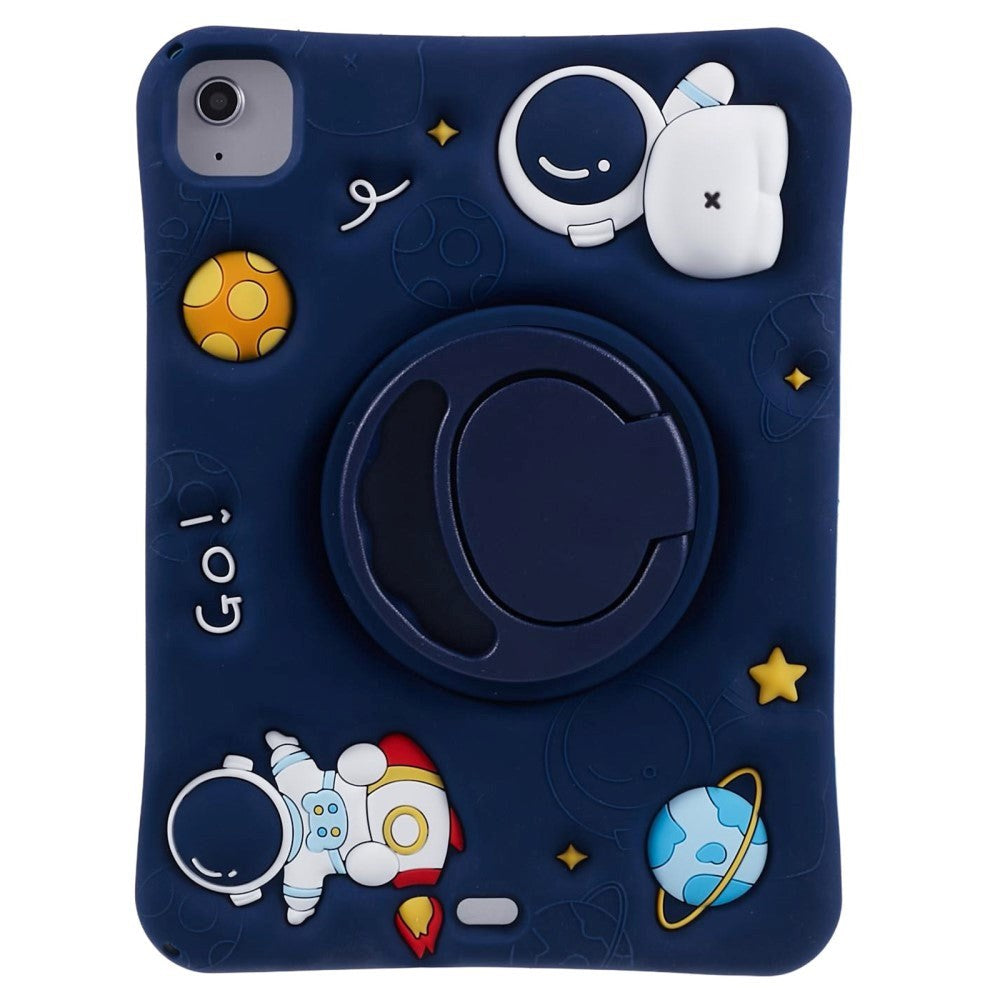 iPad Air (2022 / 2020) Børne Cover - Astronaut Tablet Cover m. Stander & Skulderstrop - Mørkeblå