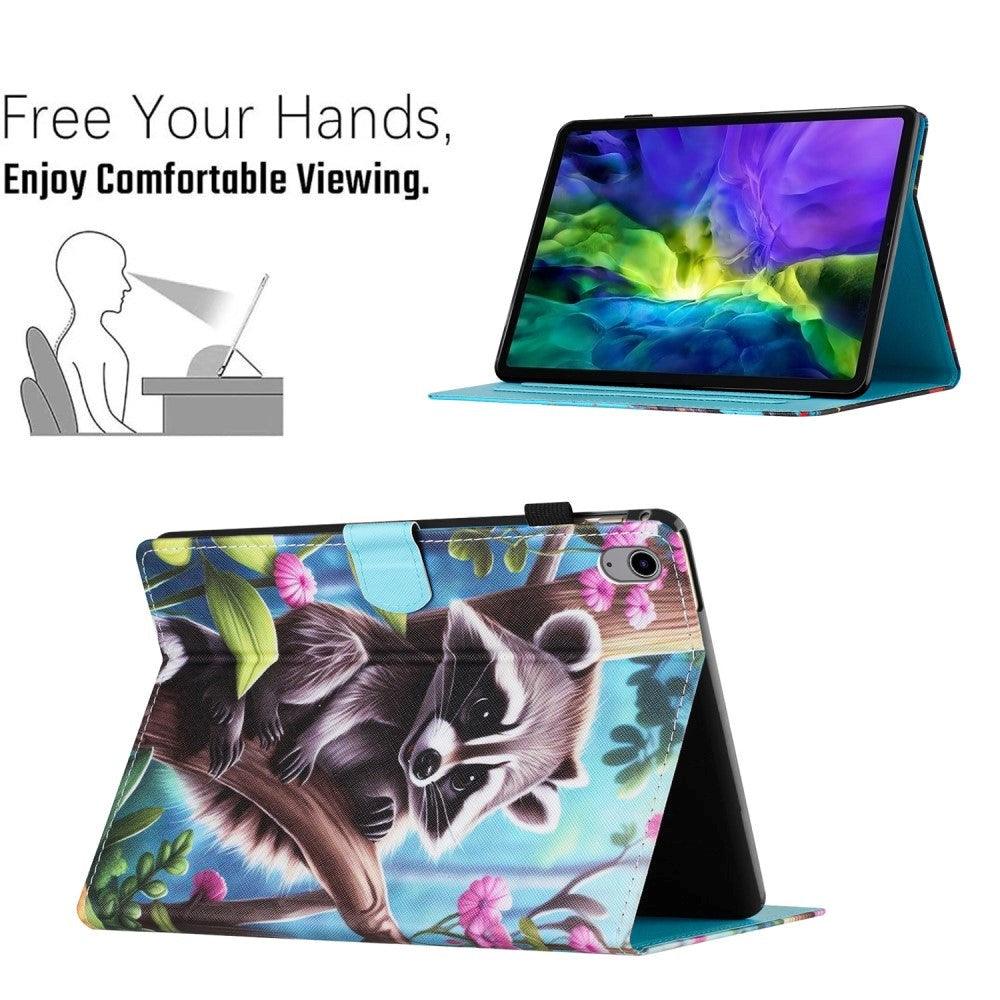 iPad 11" (2025) / iPad 10.9" (2024/2022) Læder Tablet Cover m. Ståfunktion & Kortholder - Vaskebjørn