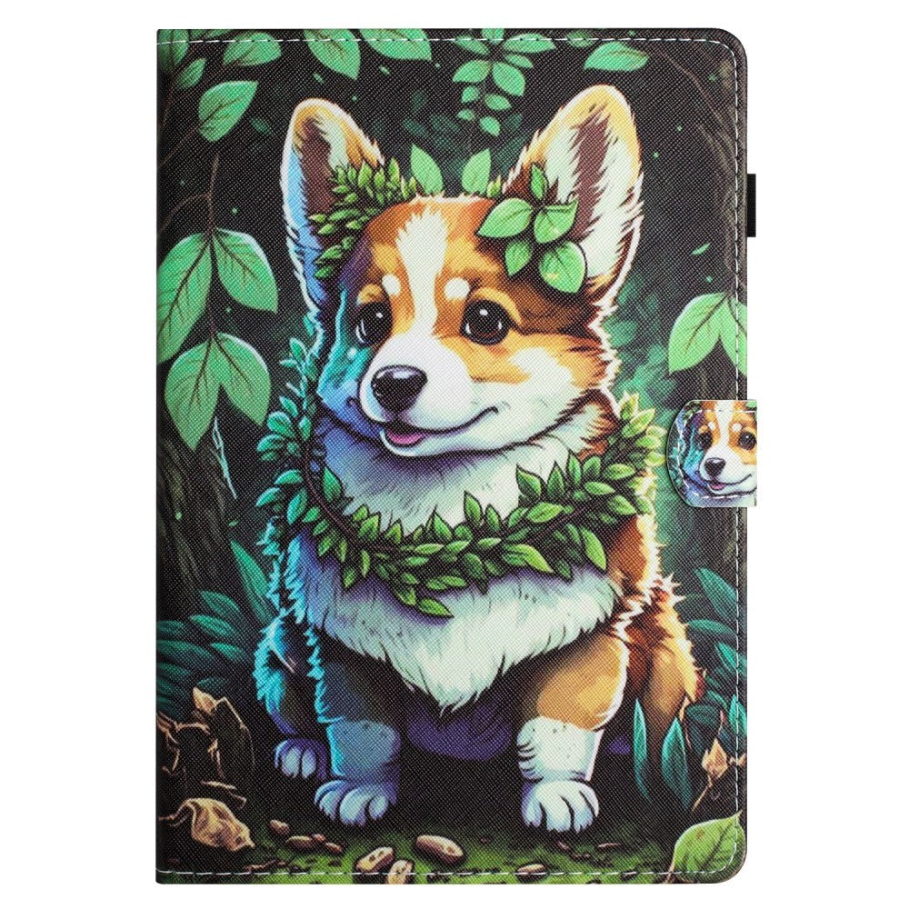 iPad 11" (2025) / iPad 10.9" (2024/2022) Læder Tablet Cover m. Ståfunktion & Kortholder - Corgi