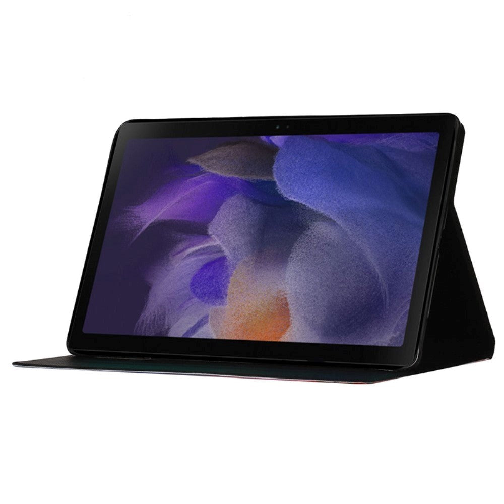 Samsung Galaxy Tab A9 Læder Tablet Cover m. Ståfunktion & Kortholder - Små Blomster