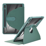 Samsung Galaxy Tab S9+ (Plus) / S9 FE+ (Plus) Hybrid Flip Tablet Cover m. Pen Holder - Grøn / Gennemsigtig