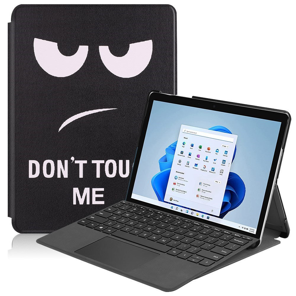 EIDERWOOD Microsoft Surface Go 4 Læder Cover m. Stander - "Don't Touch Me"